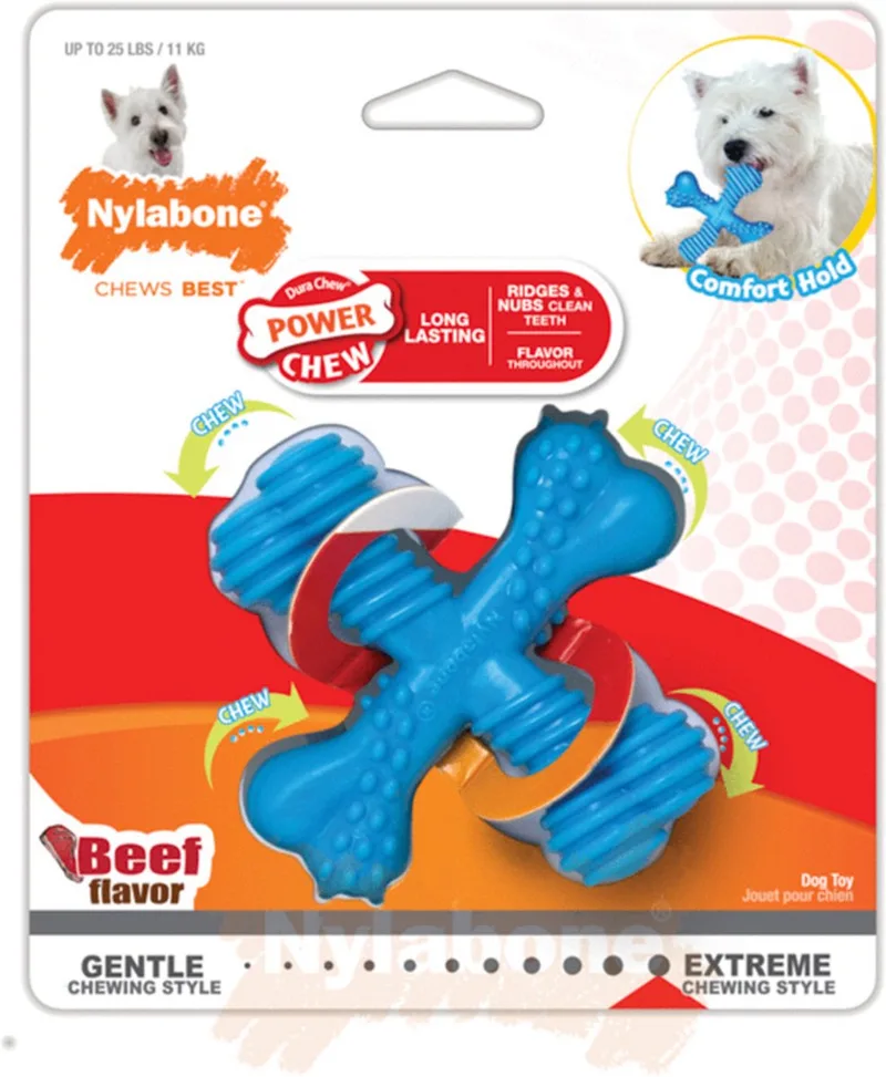 Extreme Chew X Bone Rund - Honden Speelgoed - Small < 11kg fra Nylabone i Blå – produktbillede