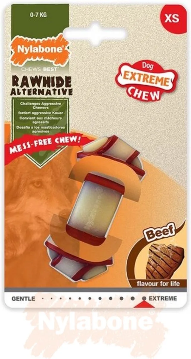 Extreme kauwbot knoop - Voor de Krachtigste Kauwers - Rundvlees smaak - XS/M/L - Smaak: Rund, Maat: Extra Small by Nylabone in Multicolour – product photo