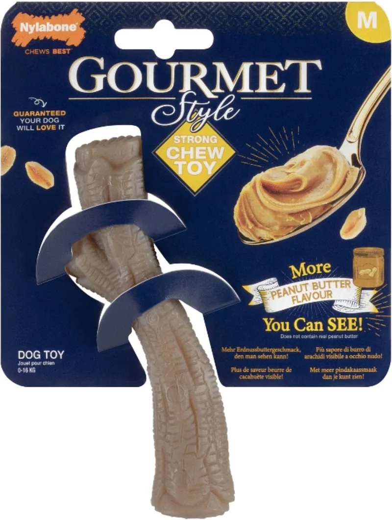 Gourmet Stick Pindakaas - Hondenspeelgoed - Medium von Nylabone in Beige – Produktfoto