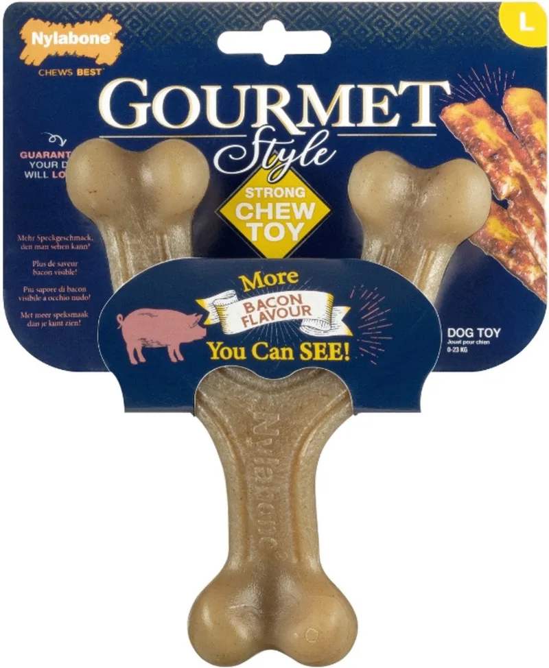 Gourmet Wishbone Bacon - Hondenspeelgoed - Large von Nylabone – Produktfoto