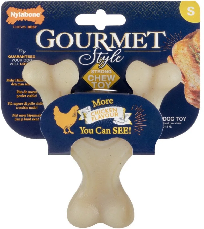 Gourmet Wishbone Kip - Hondenspeelgoed - Small by Nylabone in Beige – product photo