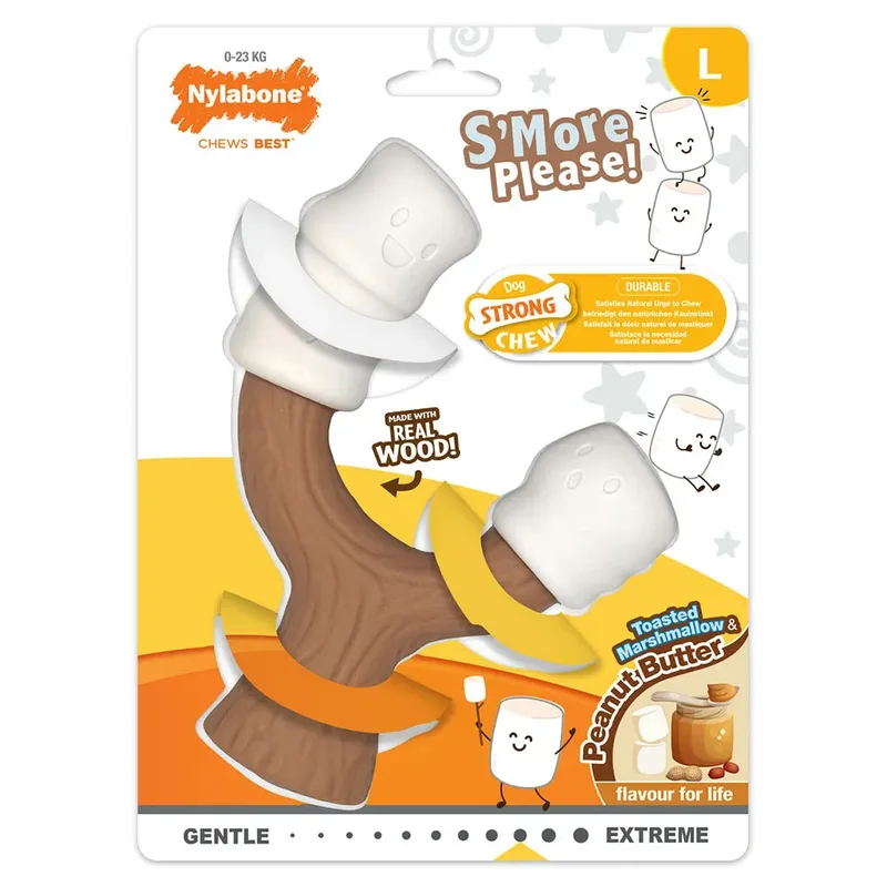 Stick Marshmallow & Peanut Hondenspeeltje von Nylabone – Produktfoto