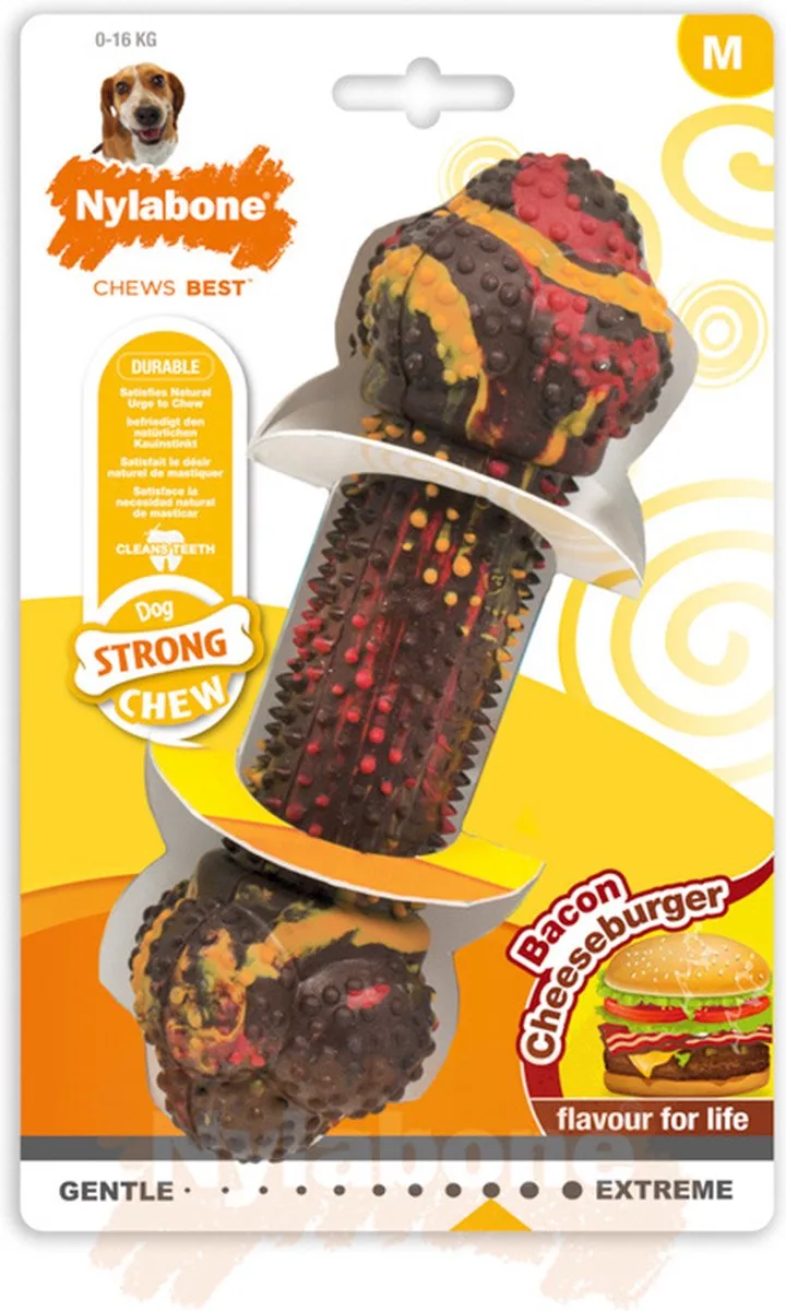 Robustes Kauspielzeug Für Hunde Bacon-cheeseburger von Nylabone – Produktfoto