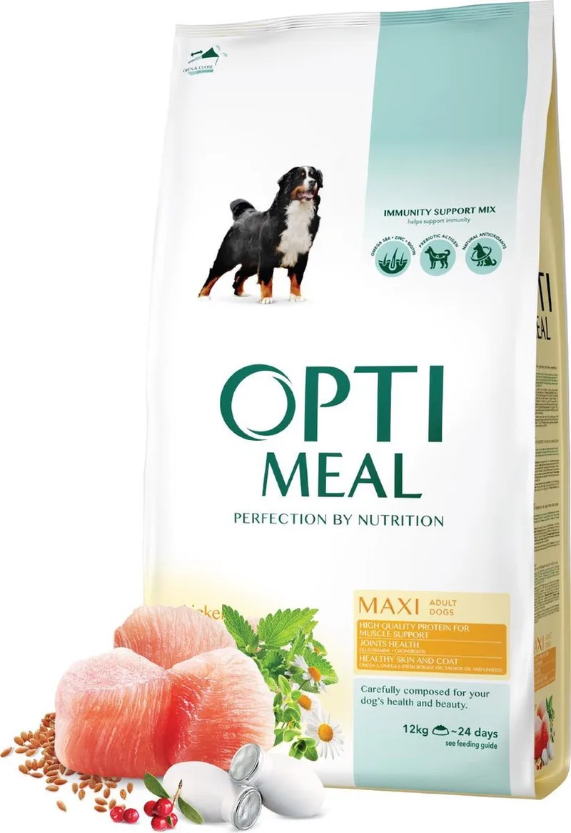 compleet droogvoer met kip - adult dog maxi breed 12 kg by Optimeal – product photo