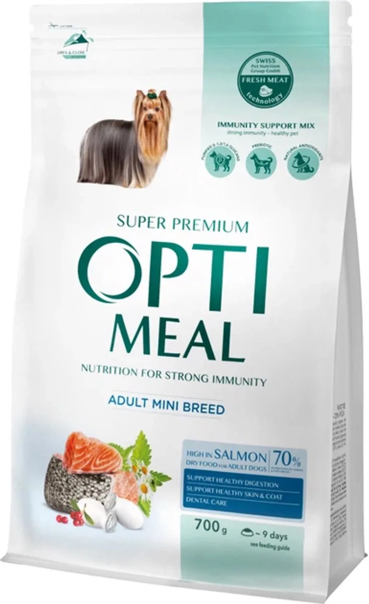 compleet droogvoer rijk aan zalm - adult dogs of miniature breeds - 700 gram de Optimeal – photo produit