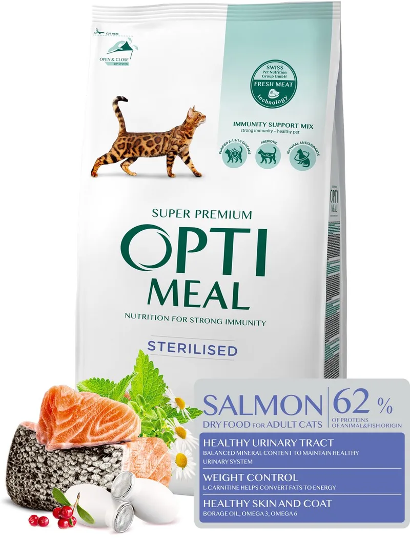 gesteriliseerde katten droogvoer met zalm - 1,5 kg de Optimeal – photo produit