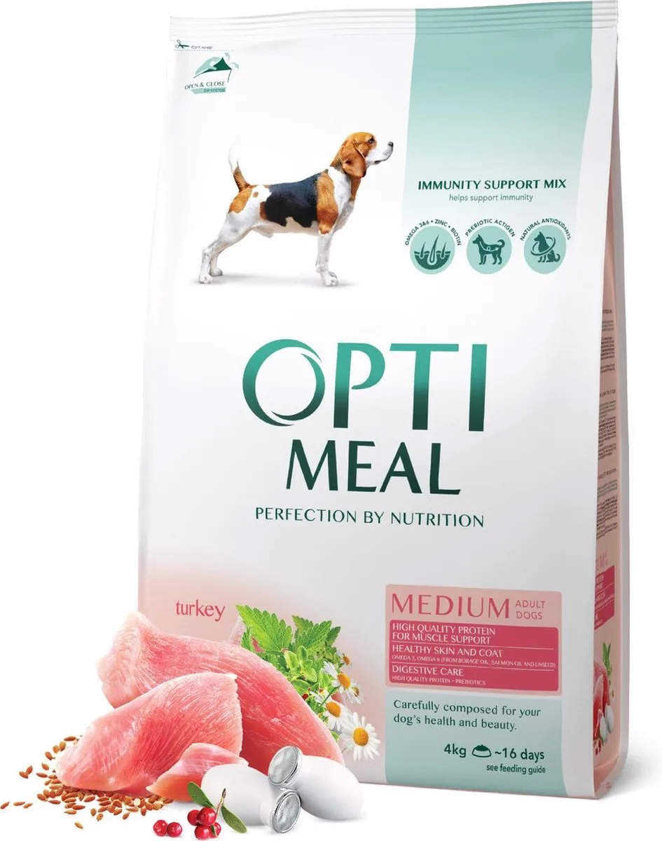 Medium Breeds Adult dogs Kalkoen 4 kg von Optimeal – Produktfoto