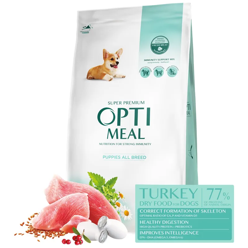 puppy droogvoer met kalkoen voor alle rassen - 12kg von Optimeal – Produktfoto