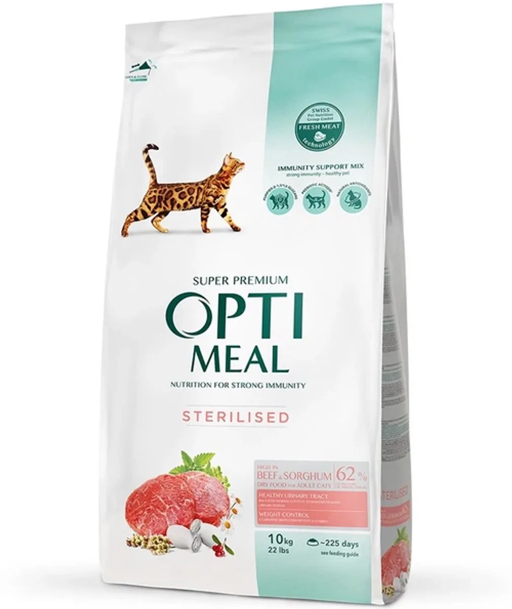 sterilised with beef and sorghum 10 kg van Optimeal – productfoto
