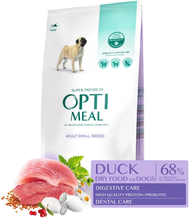 volwassen honden droogvoer met eend voor kleine rassen - 12kg by Optimeal – product photo
