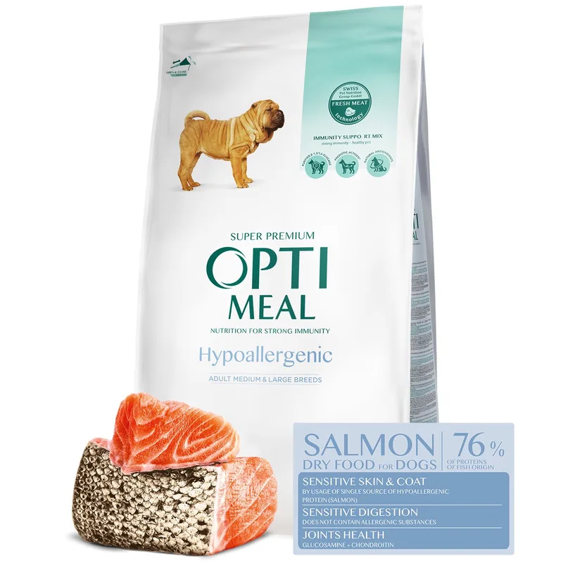 volwassen honden droogvoer met zalm voor middelgrote en grote rassen - 12kg de Optimeal – photo produit