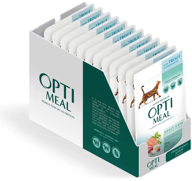 volwassen katten natvoer met forel in roomsaus - 12x 85g by Optimeal – product photo