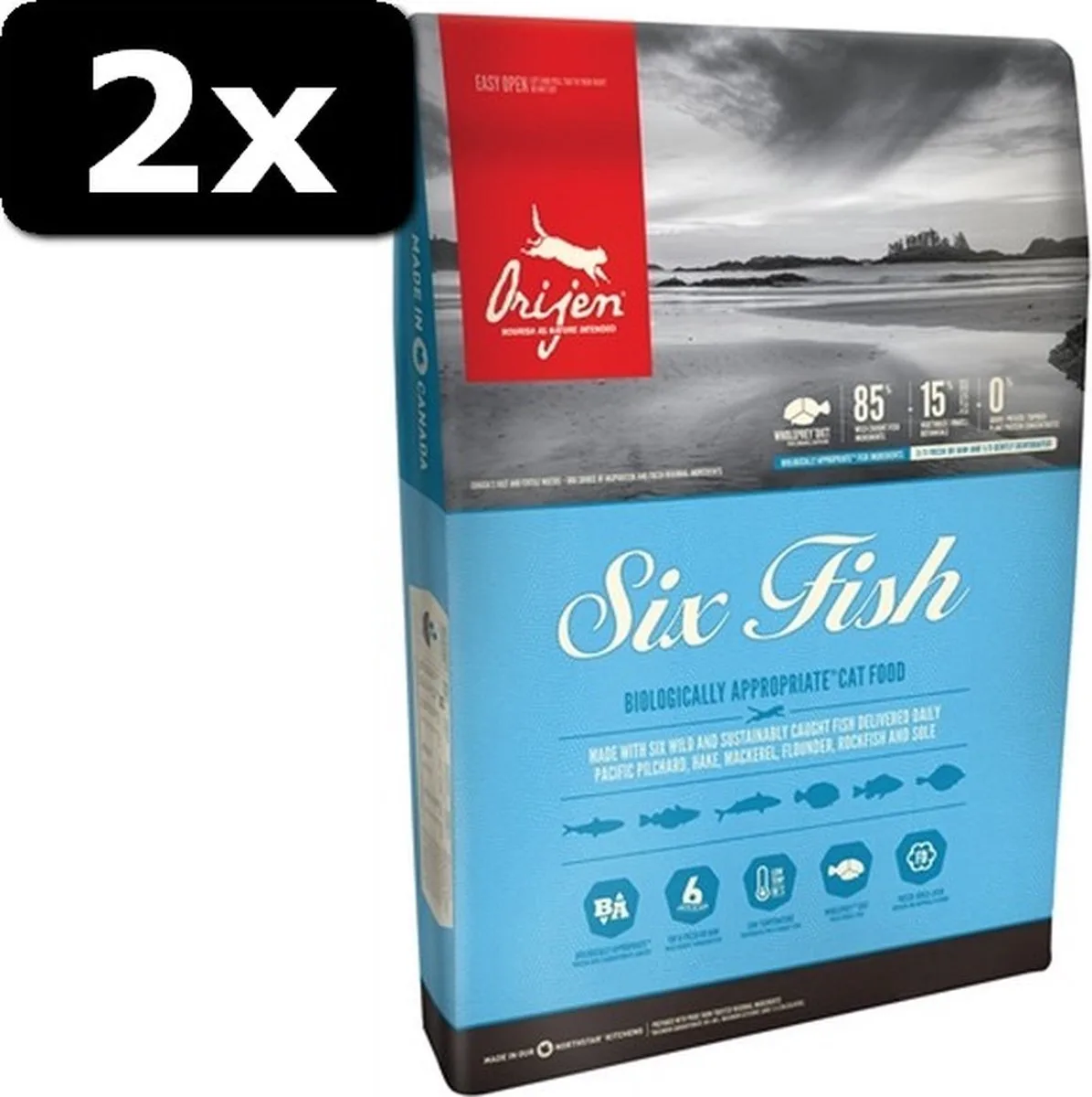 2x ORIJEN 6 FISH CAT 1,8KG van Orijen – productfoto