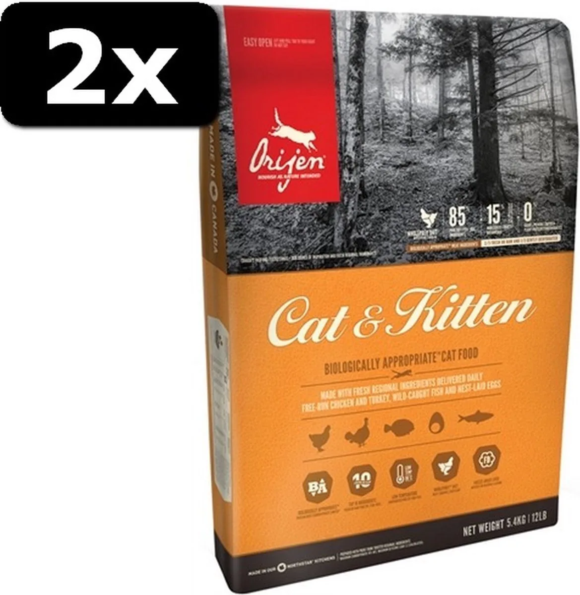 2x ORIJEN CAT & KITTEN 5,4KG van Orijen – productfoto