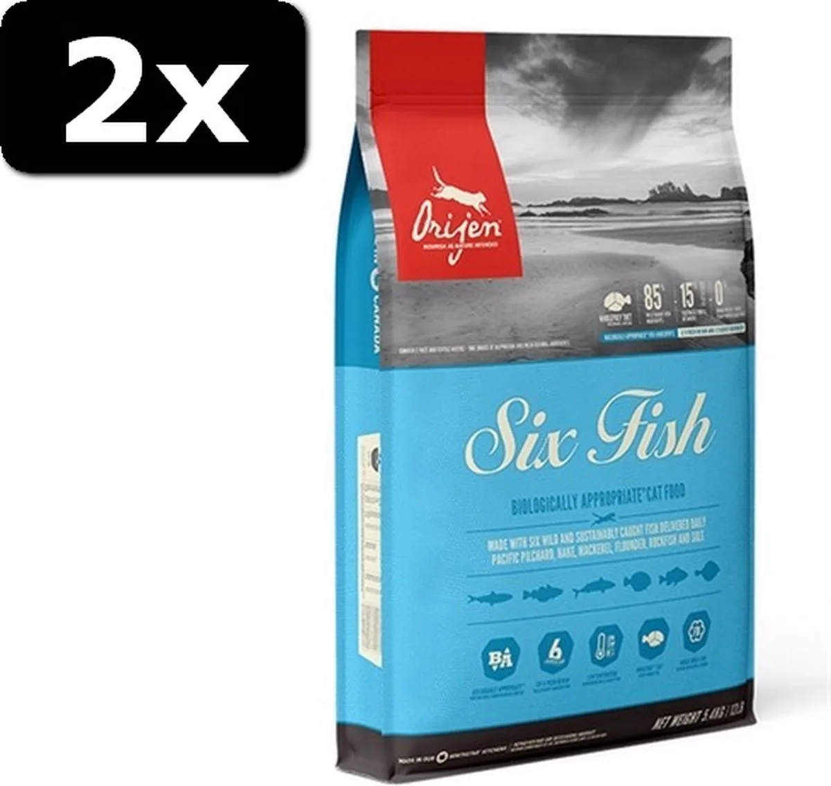 2x ORIJEN WHOLE PREY 6 FISH CAT 5,4KG van Orijen – productfoto
