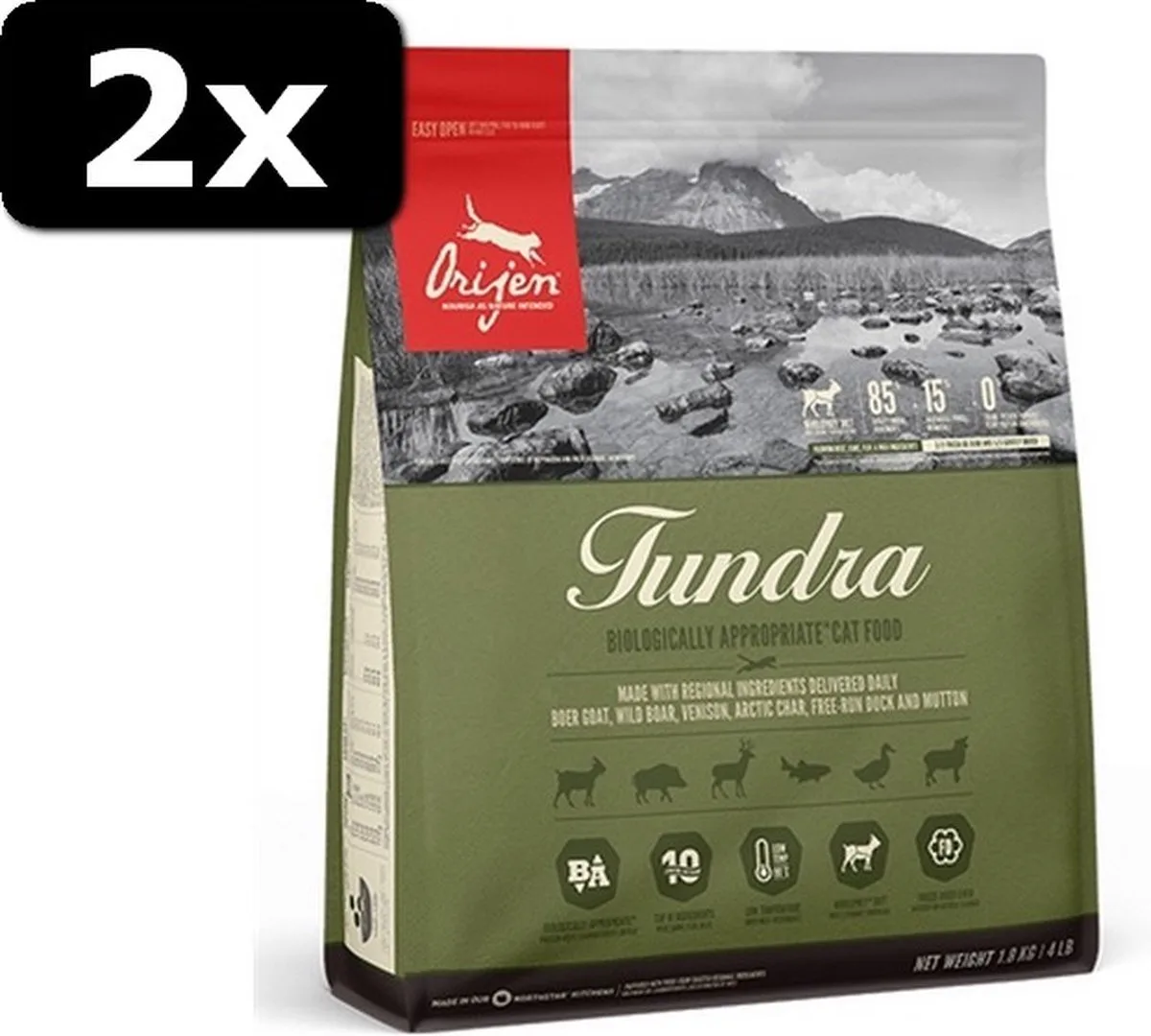 2x ORIJEN WHOLE PREY TUNDRA CAT 1,8KG van Orijen – productfoto