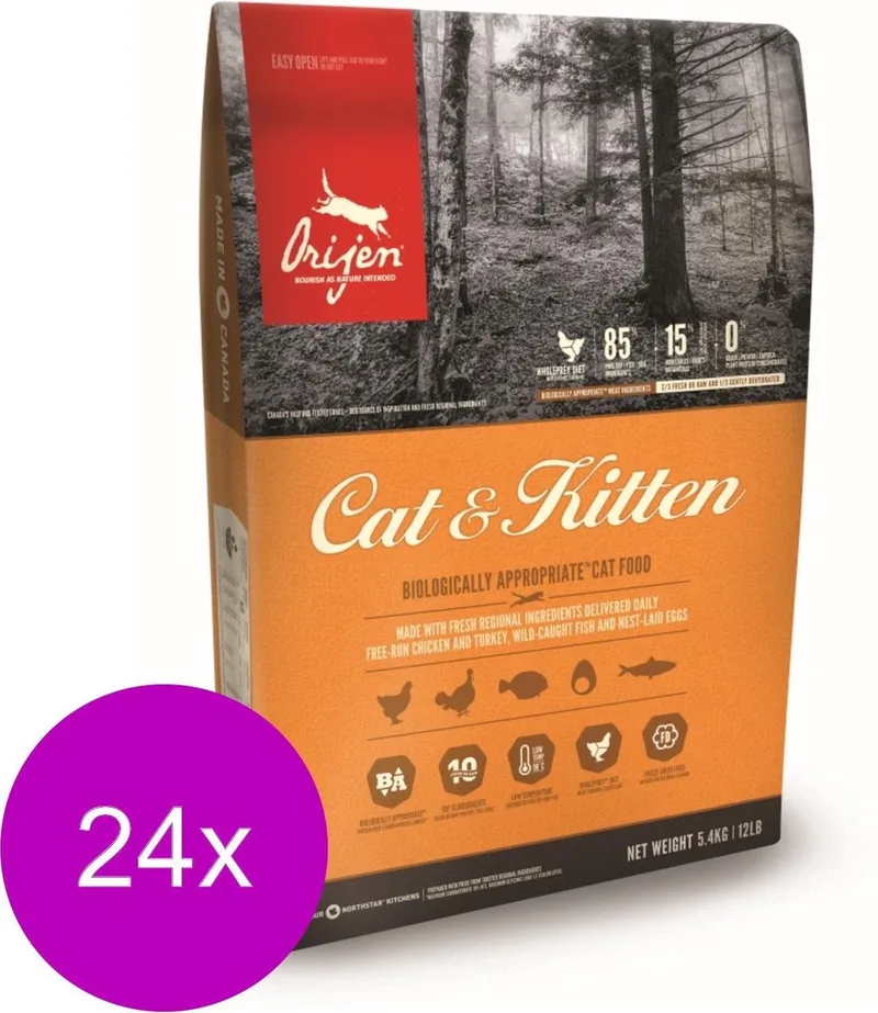 Whole Prey Cat & Kitten Kip&Kalkoen - Kattenvoer - 24 x 340 g by Orijen – product photo