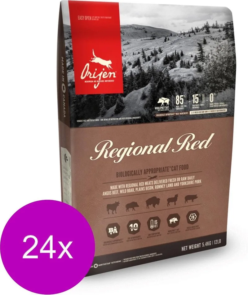 Whole Prey Regional Red Cat Rund&Zwijn - Kattenvoer - 24 x 340 g de Orijen – photo produit