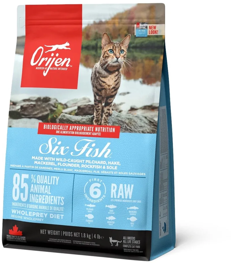 Whole Prey Six Fish Cat Sardines&Heek - Kattenvoer - 1.8 kg von Orijen – Produktfoto
