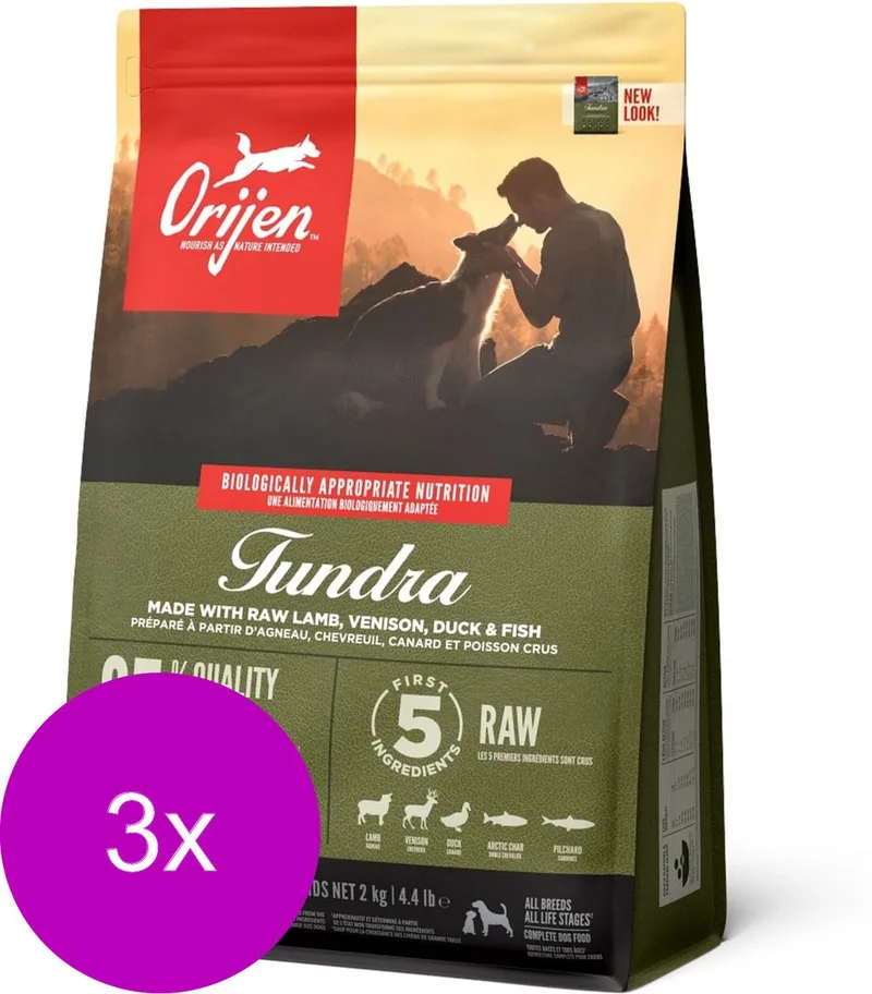 Whole Prey Tundra Dog Geit&Zwijn - Hondenvoer - 3 x 2 kg de Orijen – photo produit