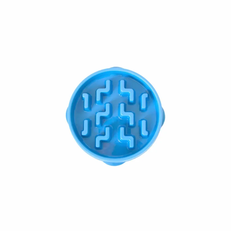 Fun Feeder - Anti Schrok Hondenvoerbak - 6 kleuren en 3 maten - door Dierenartsen aanbevolen Slow Bowl - Medium/Mini by Outward Hound in Donker Blauw – product photo