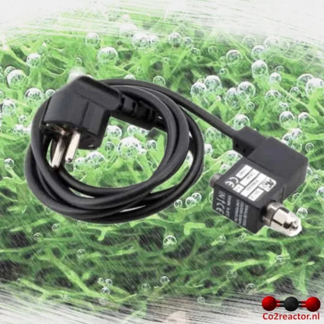 CO2 aquarium magneetventiel 1/8” bu.dr. x 4/6mm snelkoppeling.