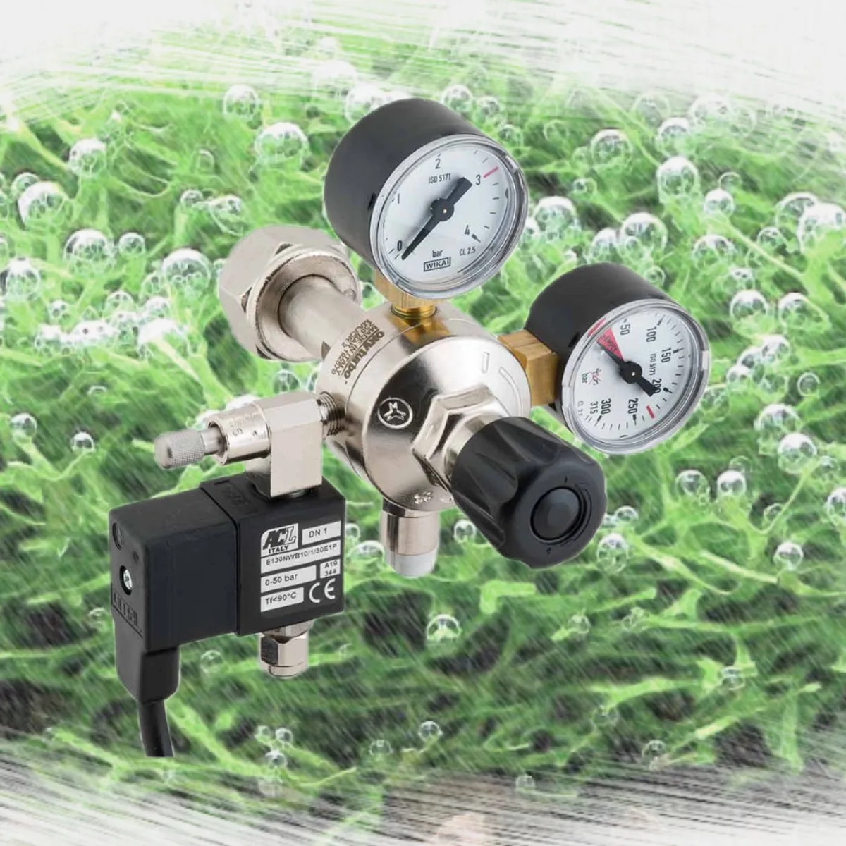 CO2reactor.nl Druk- Reduceerventiel met magneetventiel. från Oxyturbo i Krom – produktbild