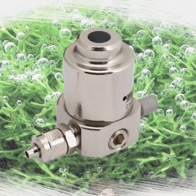 Minimum CO2 aquarium drukregelaar reduceerventiel en ingebouwde naaldventiel met snelle koppeling, M10x1 flesaansluiting