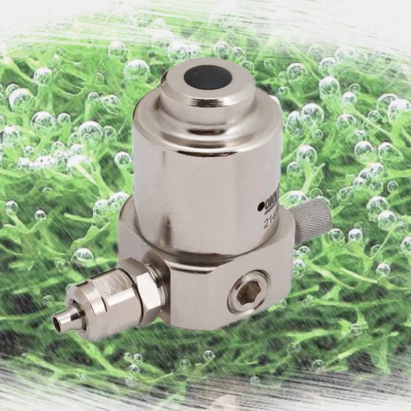 Minimum CO2 aquarium drukregelaar reduceerventiel en ingebouwde naaldventiel met snelle koppeling, M10x1 flesaansluiting fra Oxyturbo i Krom – produktbillede