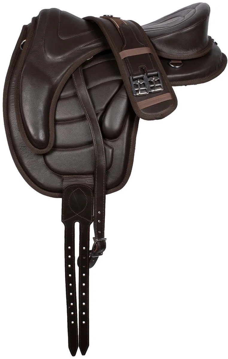 Boomloos Zadel Leer - Maat: 17 Inch - Leer de Pagony en Marron – photo produit