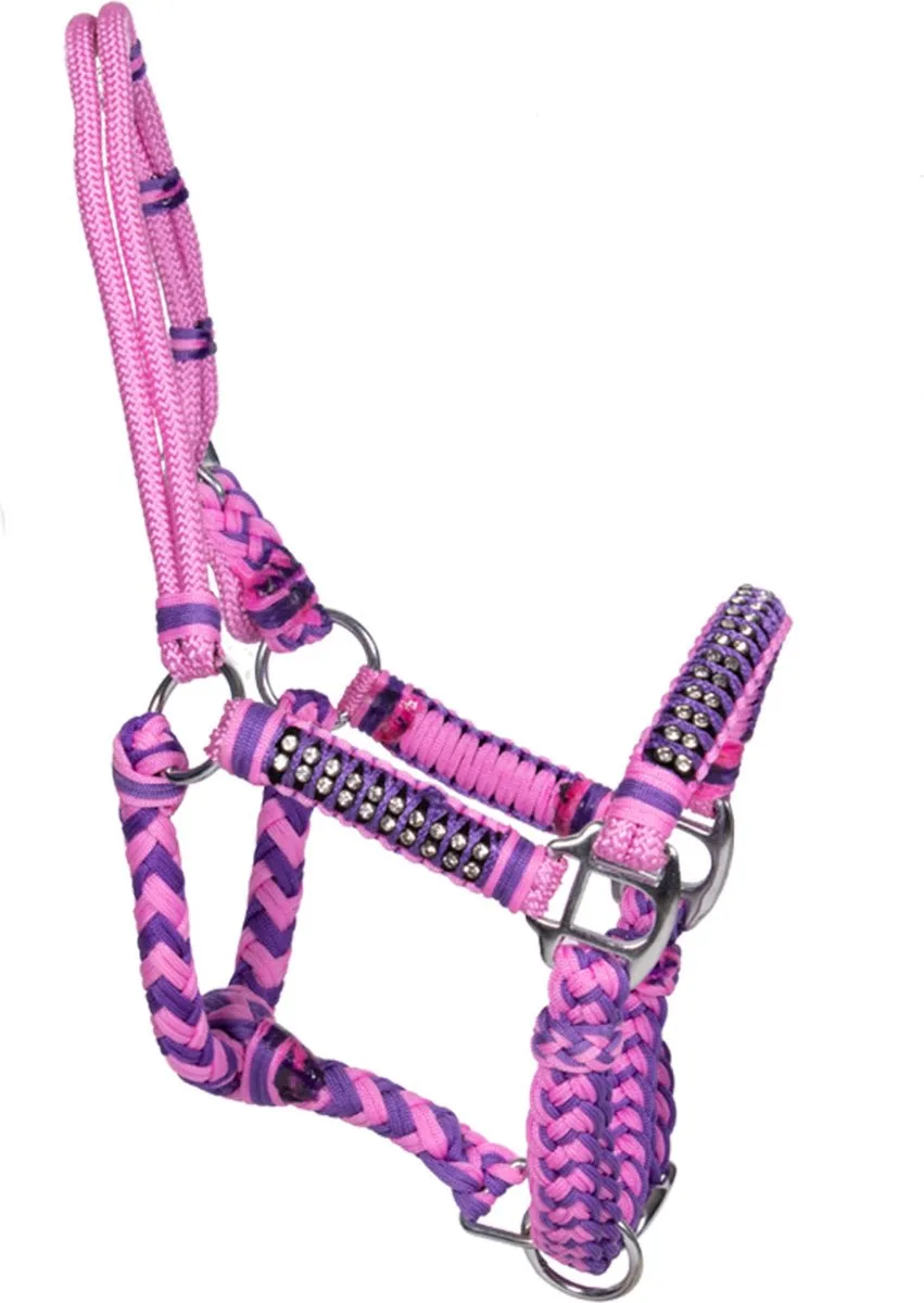 Deluxe Touwhalster - Maat: Pony - Nylon van Pagony in Roze – productfoto