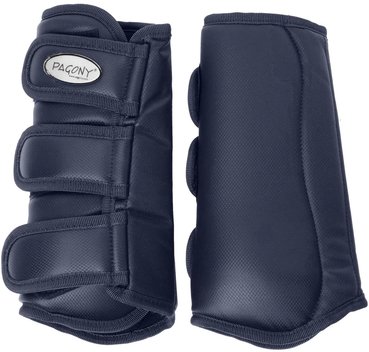 Dressage Boots Achter - Maat: Cob - Kunstleer van Pagony in Donkerblauw – productfoto