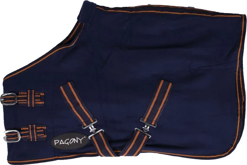 Miniature Fleecedeken - Paardendeken - Maat: 105 - Fleece de Pagony en Bleu foncé – photo produit