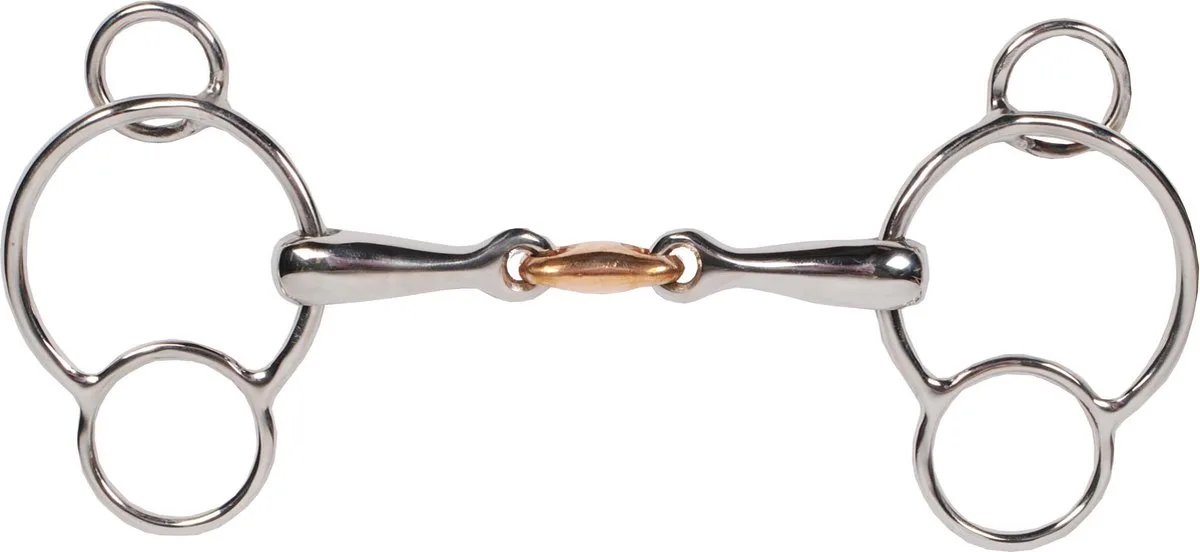 Pessoa Bit Dubbel Gebroken Luxe 16mm - Maat: 13,5 - RVS von Pagony in Silber – Produktfoto
