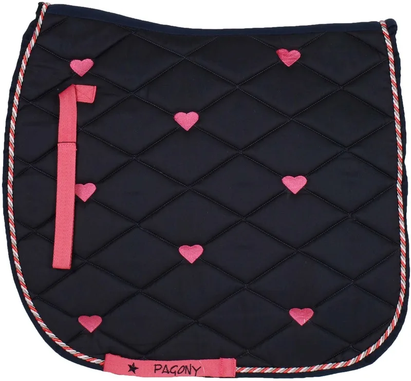 Zadeldek Hearts - Maat: Full - Polyester by Pagony in Dark blue – product photo