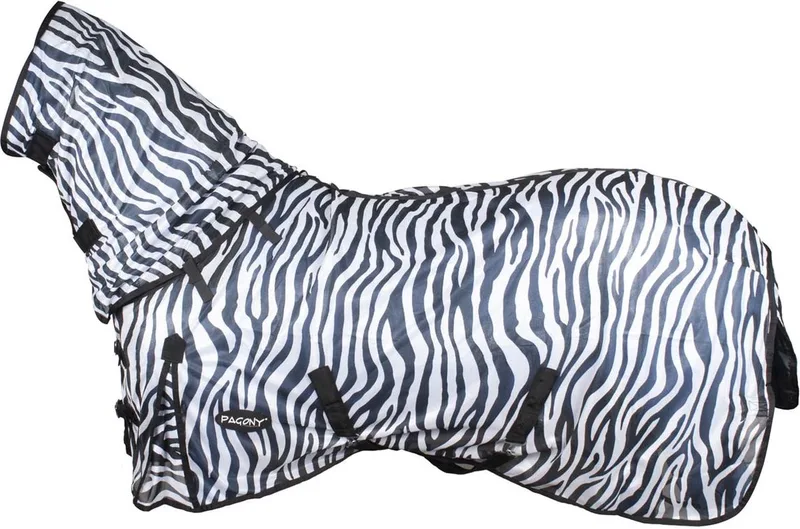 Zebra Rolnek Vliegendeken - Paardendeken - Maat: 195 - Polyamide de Pagony en Noir, Blanc – photo produit