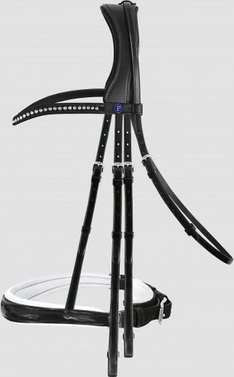 Hoofdstel stang &trens Dream Black Lack/White - Cob | Hoofdstel paard de Passier en Noir – photo produit