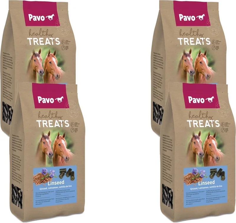 Healty Treats 1 kg - Paardensnack - 4 x Lijnzaad de Pavo – photo produit