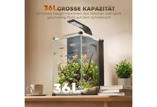 Aquarium-Gehard glas-30L x 30B x 45,5H cm-Zwart by PawHut in Black – product photo 5 of 5