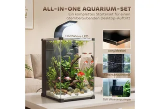 Aquarium-Gehard glas-30L x 30B x 45,5H cm-Zwart by PawHut in Black – product photo 4 of 5