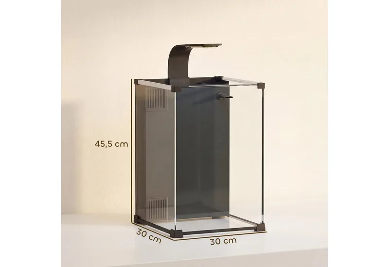 Aquarium-Gehard glas-30L x 30B x 45,5H cm-Zwart by PawHut in Black – product photo 3 of 5