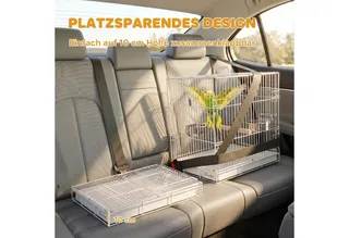 Bird Cage-Stahl, Holz-49L x 31B x 40H cm-Weiß von PawHut in Weiß – Produktfoto 5 von 5