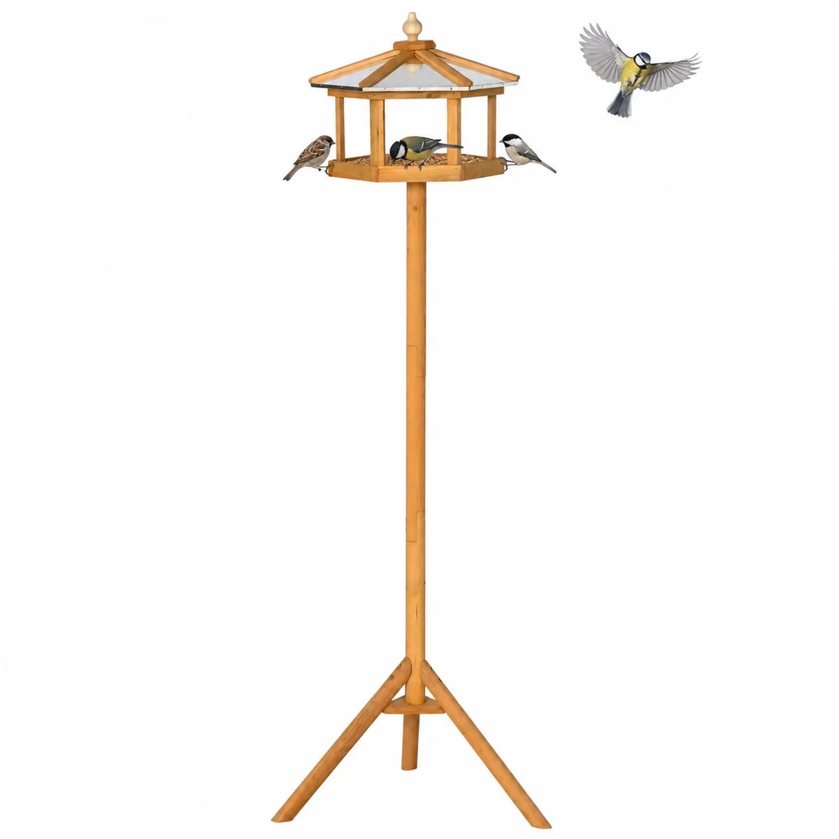 Bird Stand-Holz-Ø57,7 x 153H cm-Naturholz från PawHut i Naturel hout – produktbild