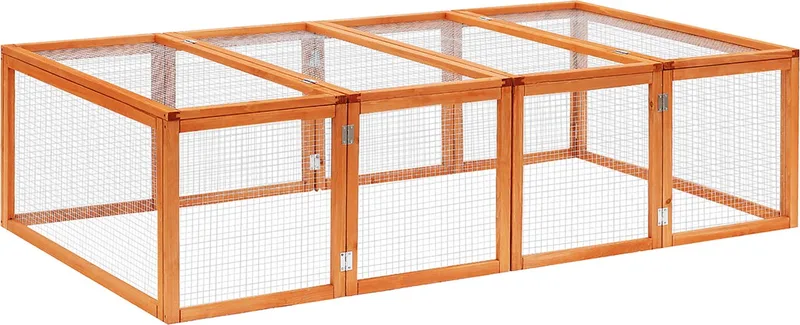 Buitenren buitenverblijf konijnenhok klein huisdier vurenhout naturel D51-090 de PawHut en Natuurlijk – photo produit
