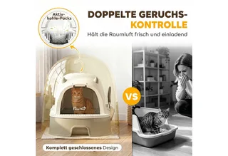 Cat Litter Box-Edelstahl, Kunststoff-52L x 42B x 39H cm-Grau by PawHut – product photo 5 of 5