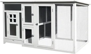 Chicken Coop Tanne 160L x 75B x 80H cm Grau+Weiß från PawHut i Grijs + wit – produktbild 1 av 5