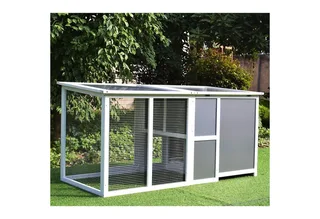 Chicken Coop Tanne 160L x 75B x 80H cm Grau+Weiß från PawHut i Grijs + wit – produktbild 4 av 5