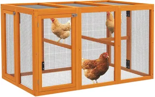 Chicken Coop-Vurenhout-140L x 84,5B x 80,5H cm-Oranje de PawHut en Orange – photo produit 1 sur 5