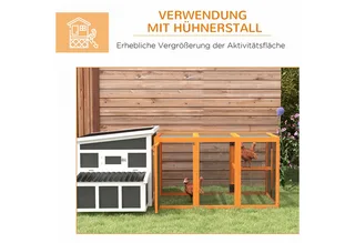 Chicken Coop-Vurenhout-140L x 84,5B x 80,5H cm-Oranje de PawHut en Orange – photo produit 5 sur 5