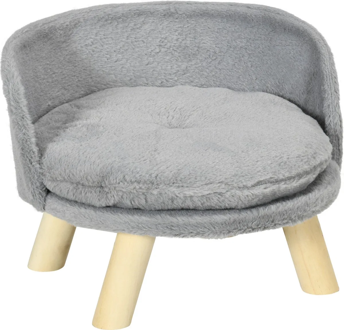 Dierenbed met Kussen - Verhoogd - Hondenmand - Kattenmand - Huisdierbed met Poten - met Naturel van PawHut in Grijs – productfoto